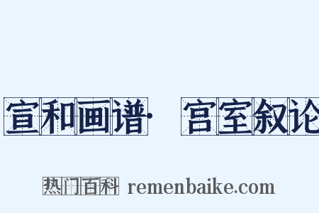 宣和画谱·宫室叙论是什么意思的图片